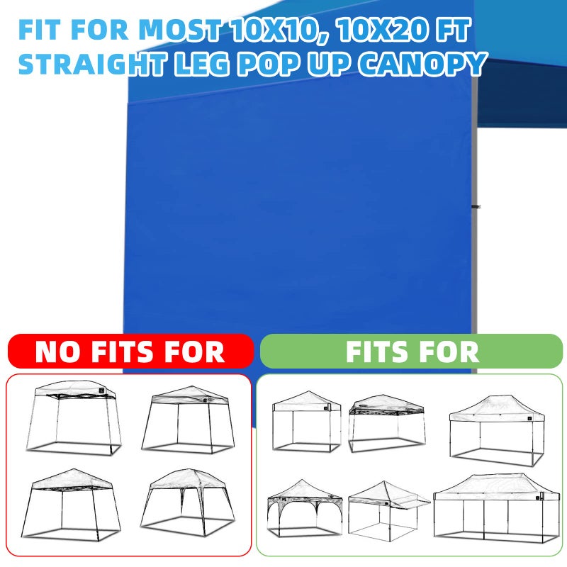 Joramoy Instant SunWall for 10x10 Pop Up Canopy  Canopy Walls 10x10 for Outdoor Instant Canopies 1 Pack Sidewall Only (Blue) - Image 5